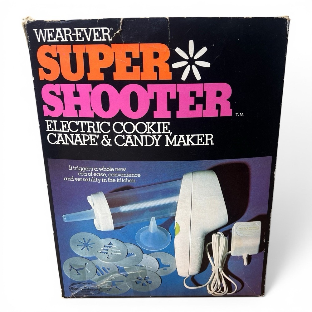 Wear Ever Super Shooter Electric Cookie Press Candy Maker Canape Decor Vintage
